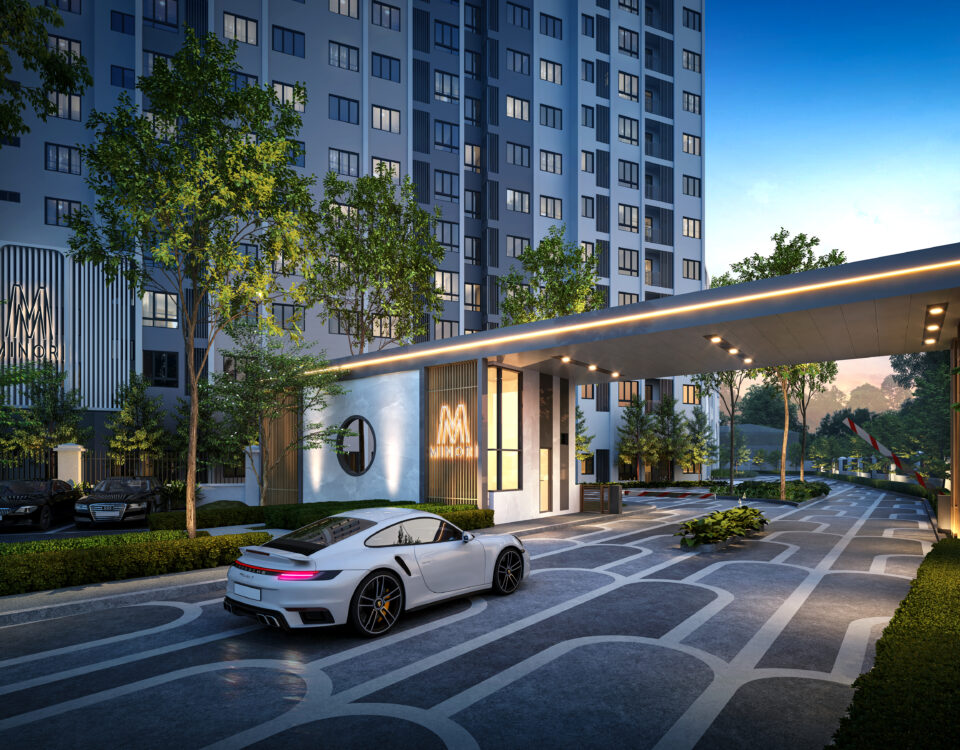 Mount Austin serviced apartment exterior view with modern design.